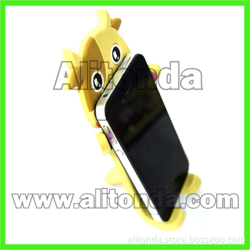 Soft bend pvc mobile phone holder cartoon animal panda cow tiger phone holder custom